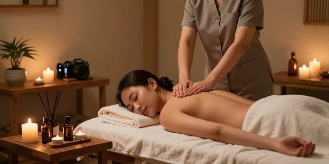Massage session in a calming spa setting with Swedish techniques to promote relaxation.