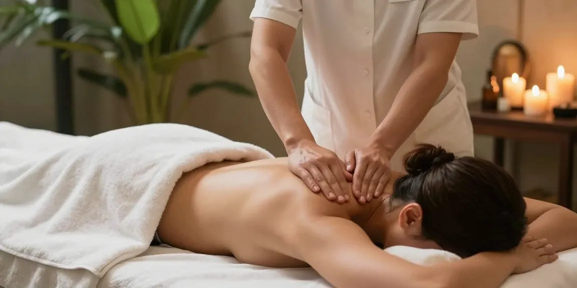 Client receiving a refreshing 대구스웨디시 massage in a serene spa environment with calming decor.