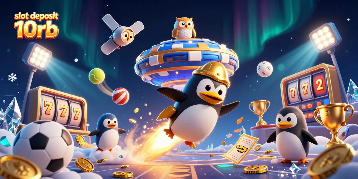 Win big with slot deposit 10rb at a vibrant casino scene filled with dynamic elements and excitement.