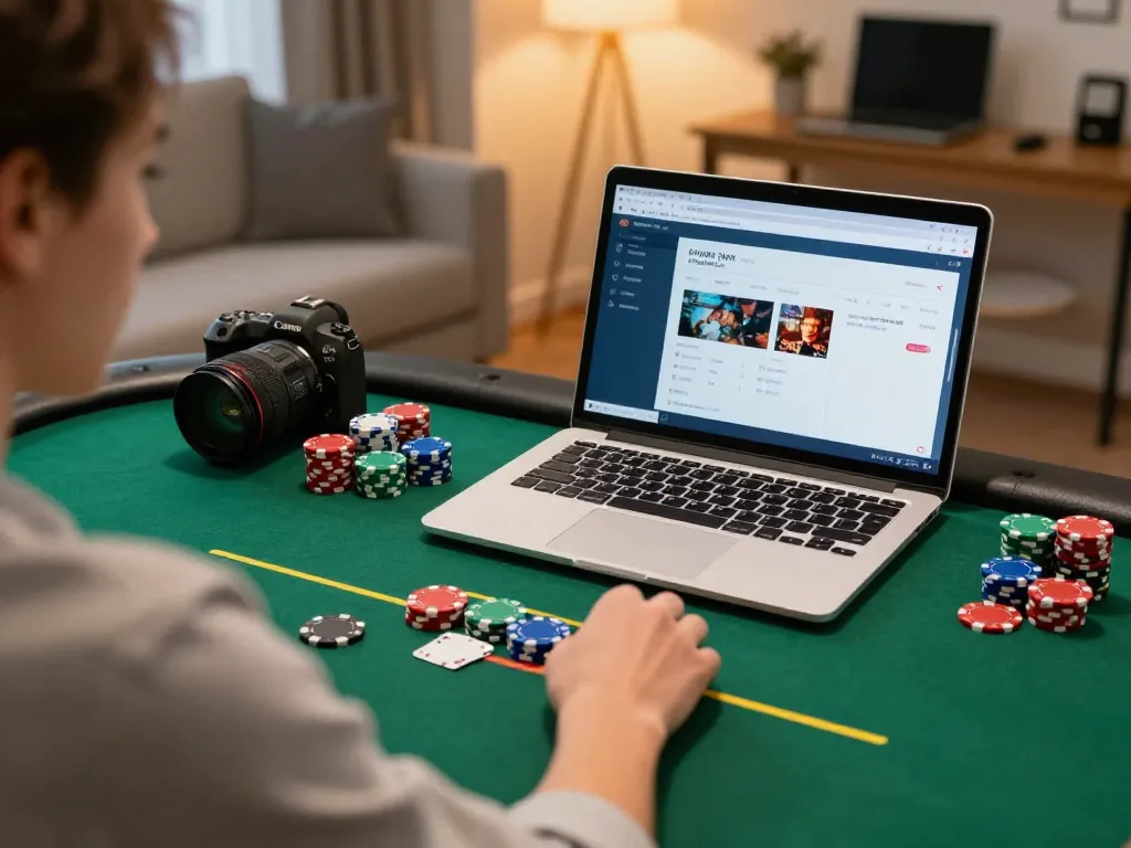hb88 players enjoying an online poker game with focused strategy at home