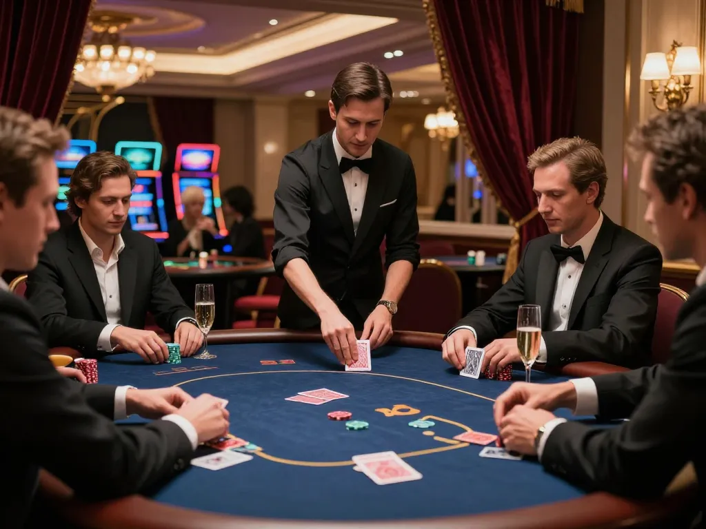 FAFA 828 showcases a luxury VIP poker game with stylish players and elegant ambiance.
