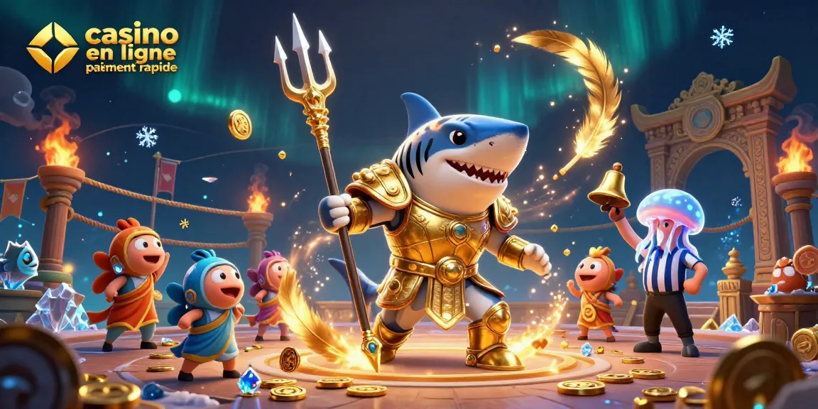 Visualisez l'action au casino en ligne paiement rapide avec un requin tigre et des éléments dynamiques.