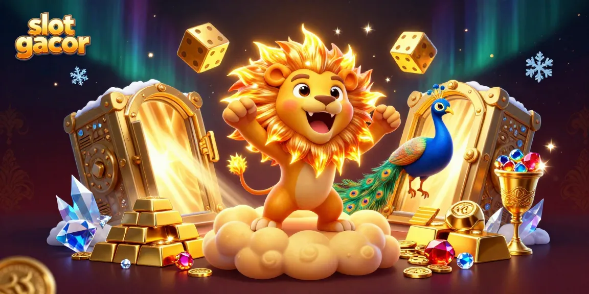 Spin to win on slot gacor with a vibrant illustration of luck and riches.