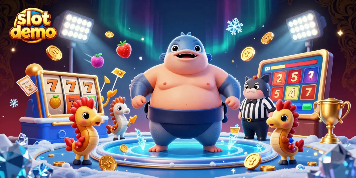 Permainan slot demo yang menarik dengan karakter kartun, simbol keberuntungan, dan atmosfer kasino yang ceria