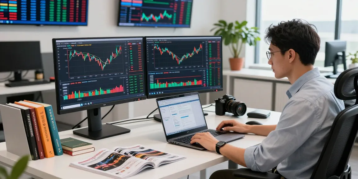 Dynamic workspace showing a data analyst using the STI index quote API to monitor real-time stock data.