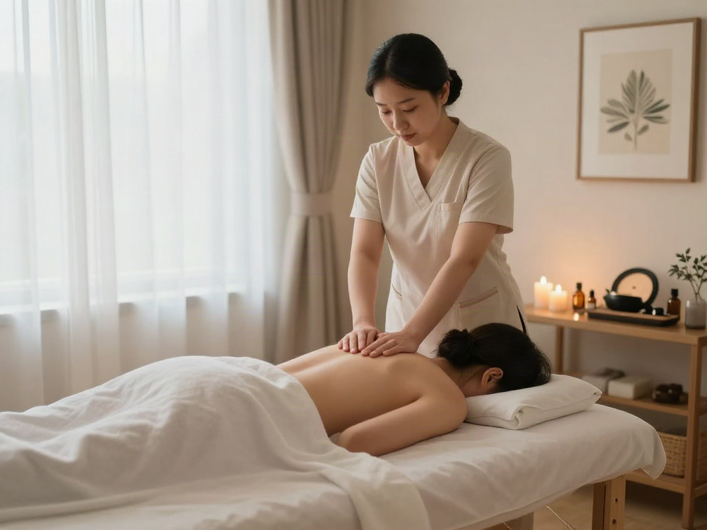 목동출장마사지 therapy session capturing relaxation and wellness ambiance.