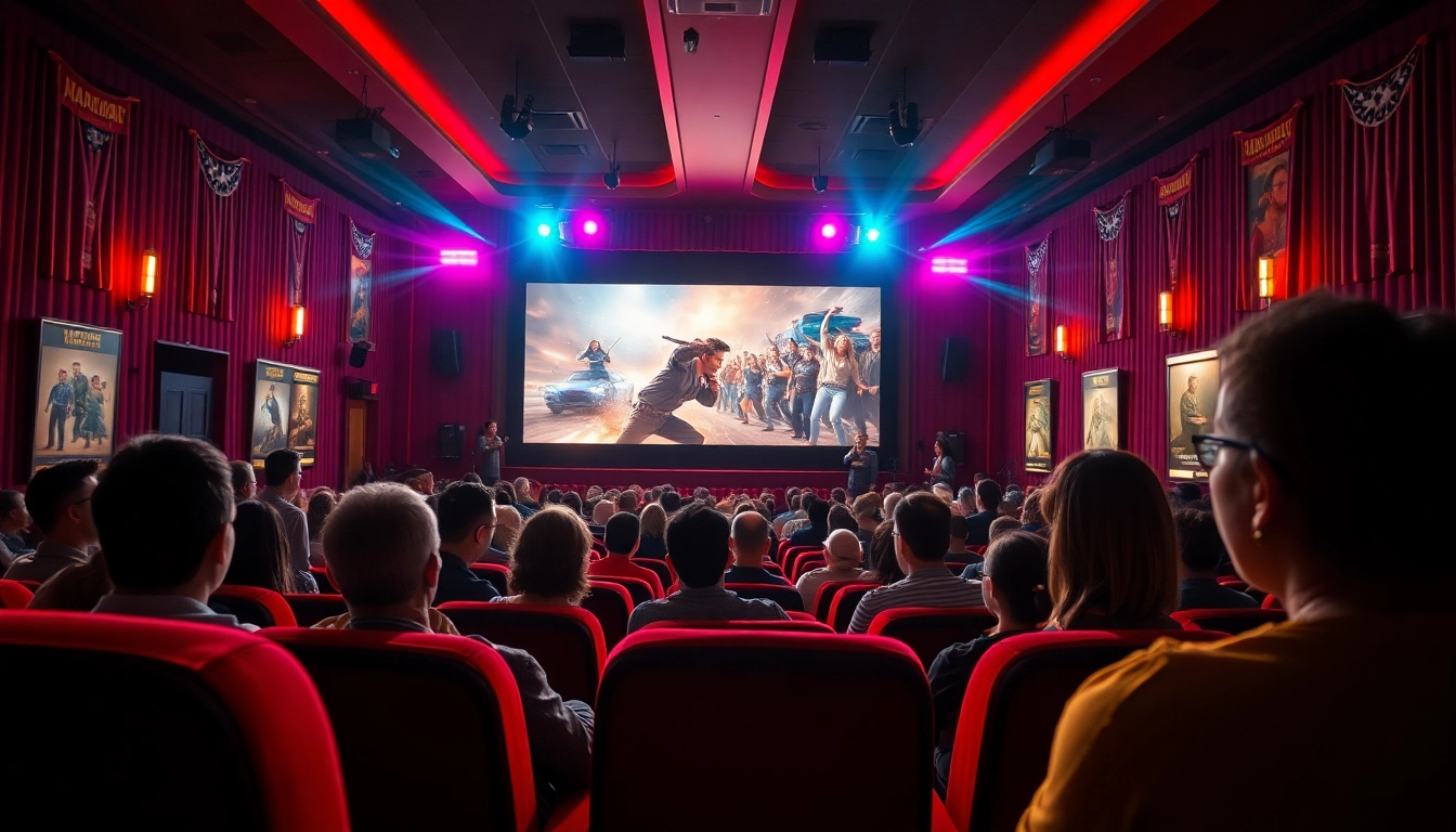 ผู้คนกำลังตื่นเต้นกับการดูภาพยนตร์ที่ 7-hd.com ในโรงภาพยนตร์ที่อบอุ่น ตื่นตาตื่นใจ.