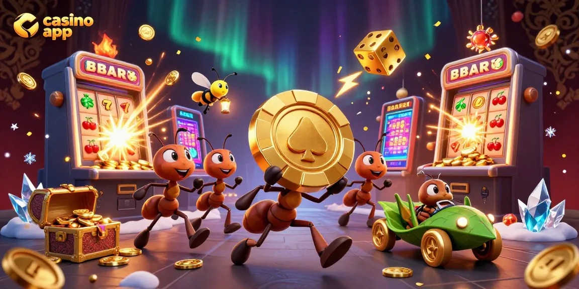 Gagnez avec l'appli casino en transportant des jetons d'or dans un monde vibrant et dynamique.