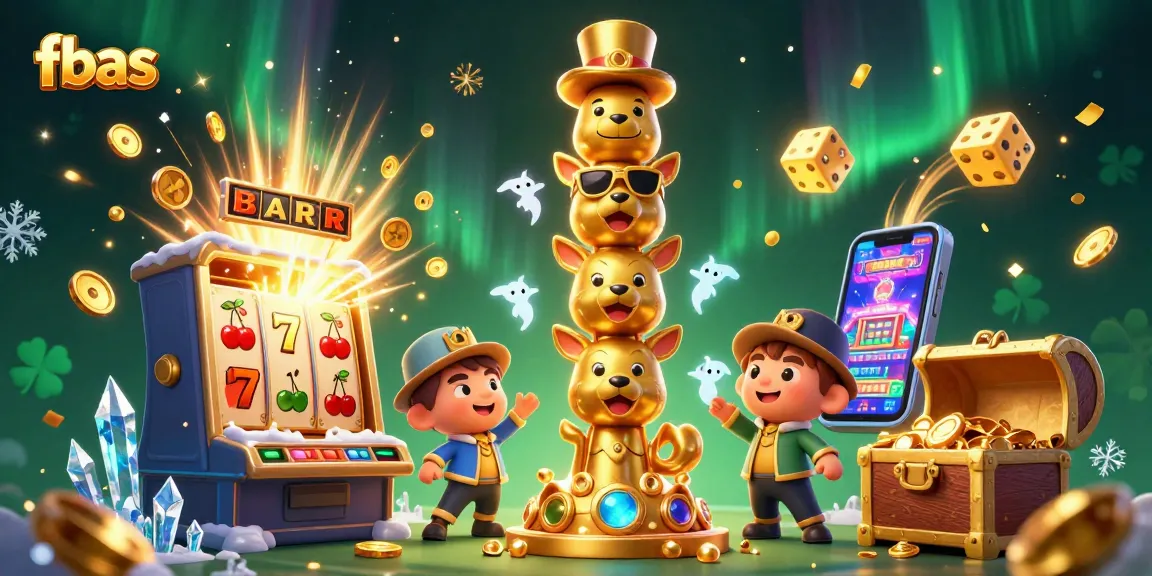 Experience vibrant gambling excitement with fbas at a golden totem-inspired casino scene bursting with slots