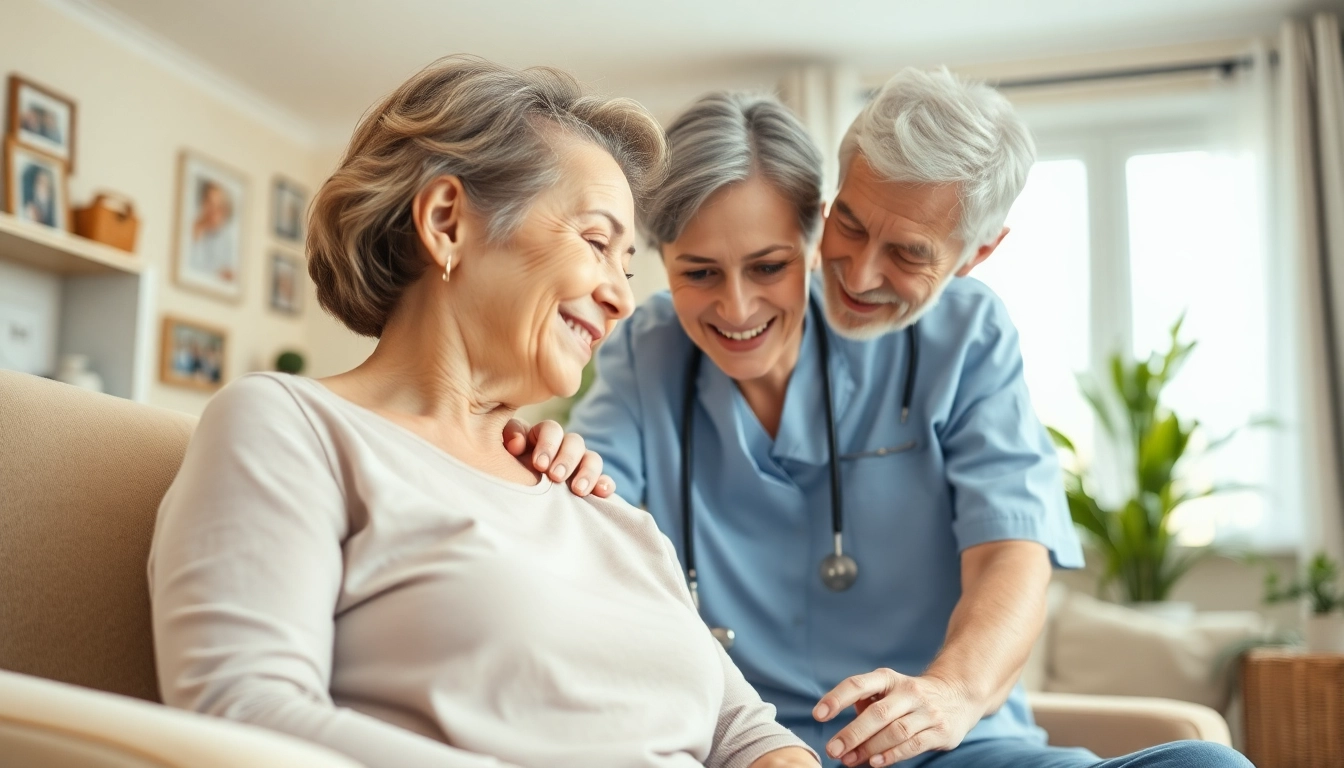 Caregiver providing in home care near me assistance with compassion in a cozy environment.