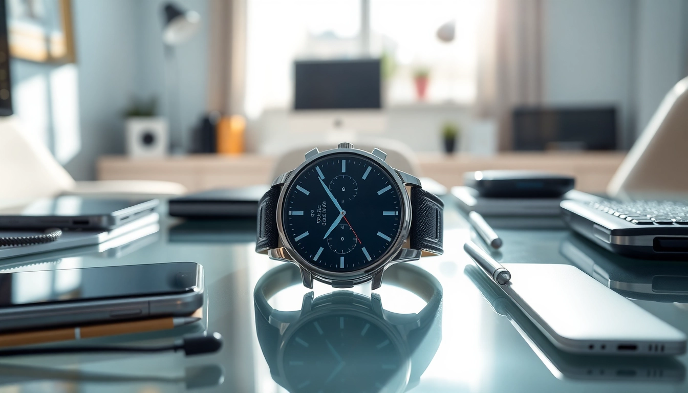 A person showcases the Finesse Smart Watch, highlighting its sleek design and innovative features.