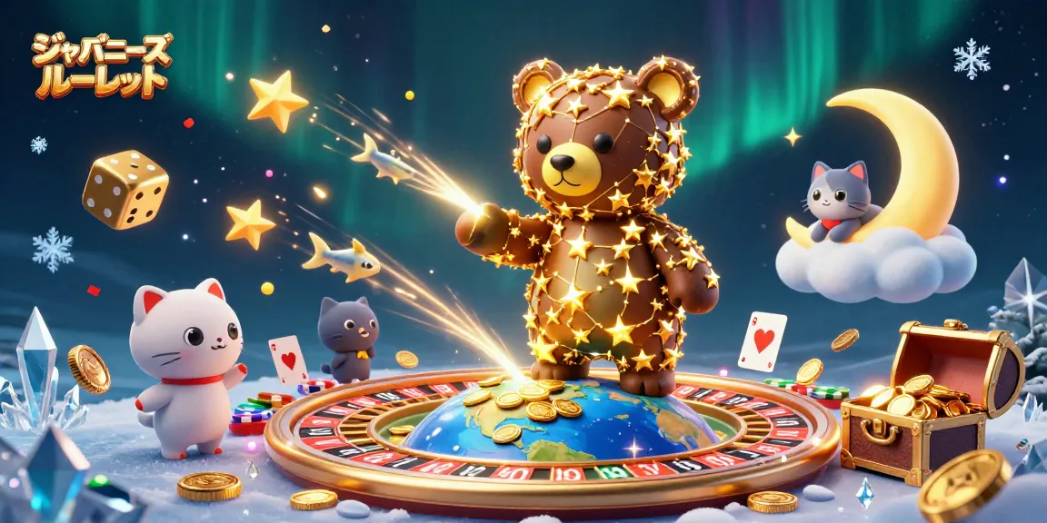 ジャパニーズルーレットを楽しむために、カラフルなカジノチップや金のコインが飛び交うシーン。