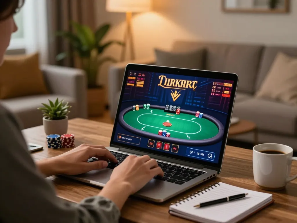 Engaging in online gaming strategy with sunwinapk at a stylish home office.