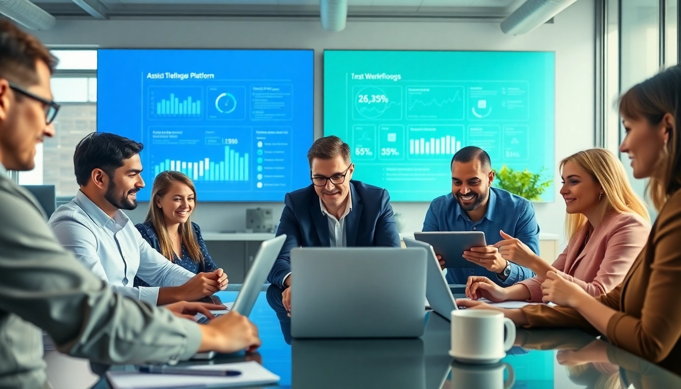 Utilizing enterprise assistant platform for enhancing team collaboration and productivity in a modern office.