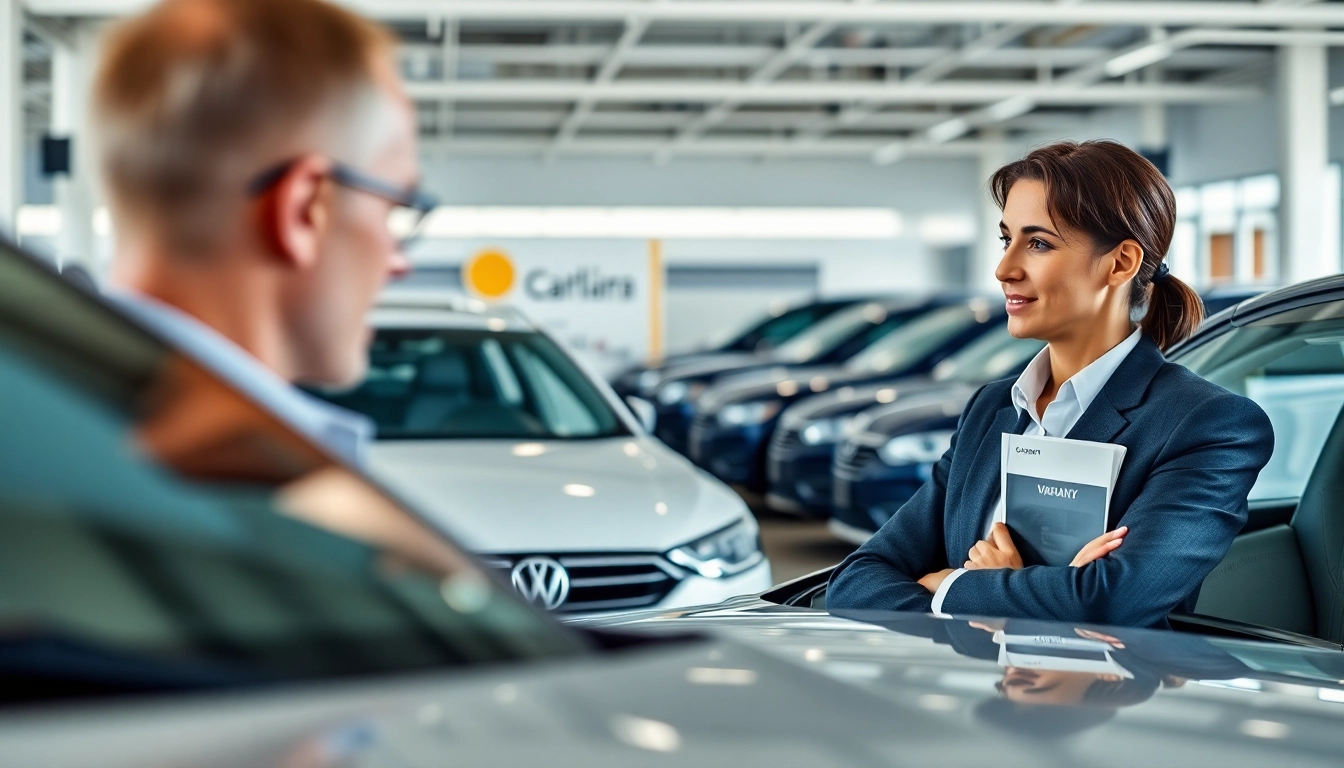 Explore the options of extended car warranty for used cars with a professional advisor highlighting benefits.