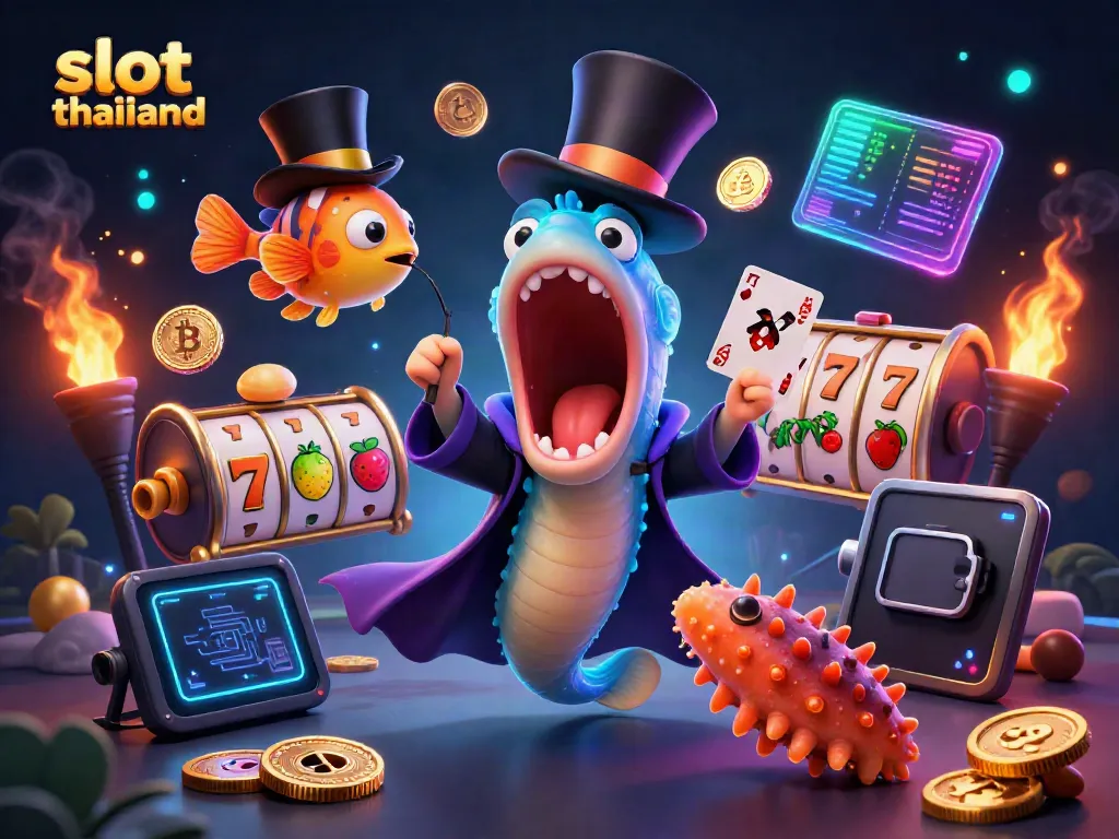 Engage in thrilling gameplay with slot thailand elements in a vibrant 3D casino scene.