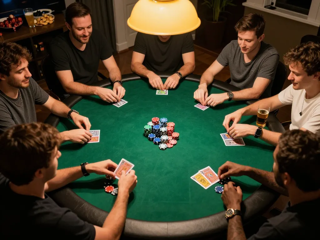 Players enjoying a thrilling poker night at home, showcasing the vibrant B52 experience.