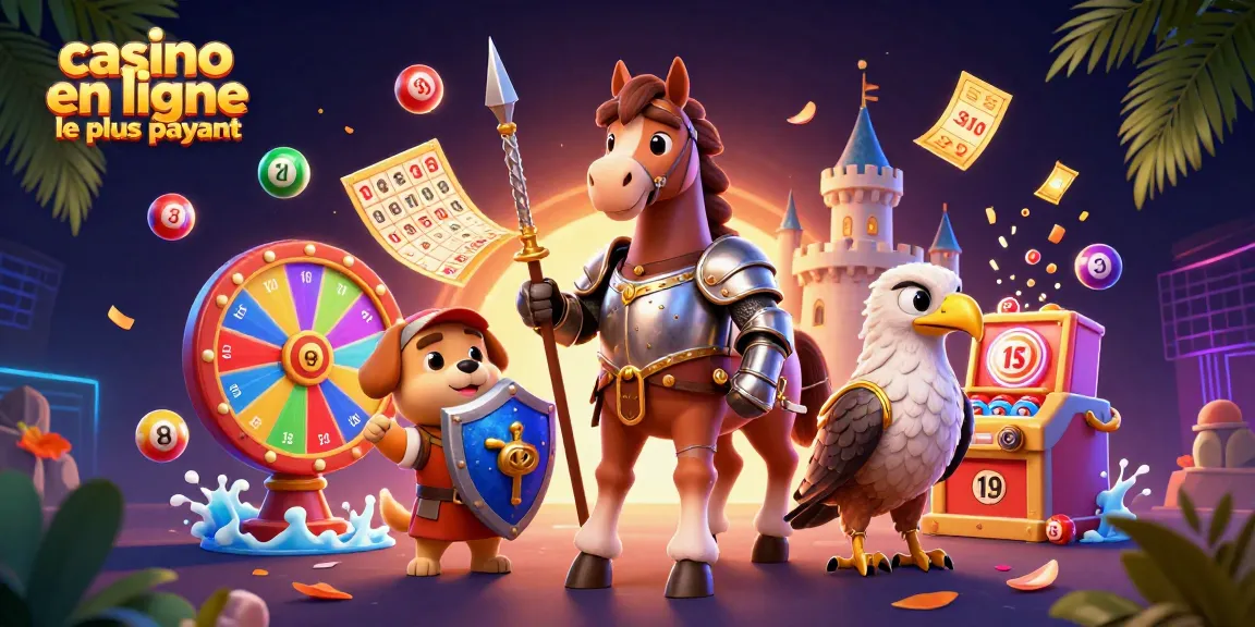 Découvrez le casino en ligne le plus payant avec cette illustration dynamique et colorée.