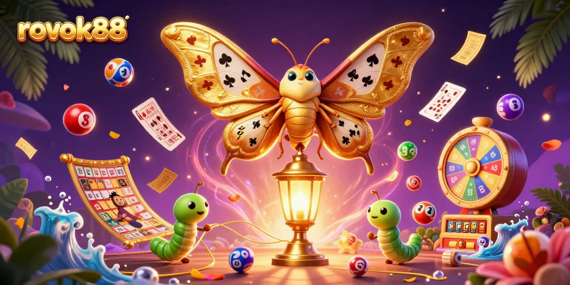 Engage with rokok88 through this vibrant lottery-themed illustration featuring casino elements.