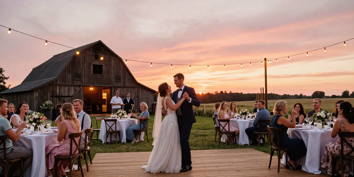 Hochzeit DJ Brandenburg - festliche Tanzszene mit glücklichem Paar unter Lichtern