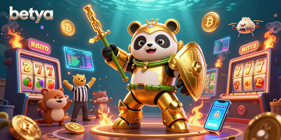 Experience the excitement at betya, where the golden panda battles in a dynamic casino setting.