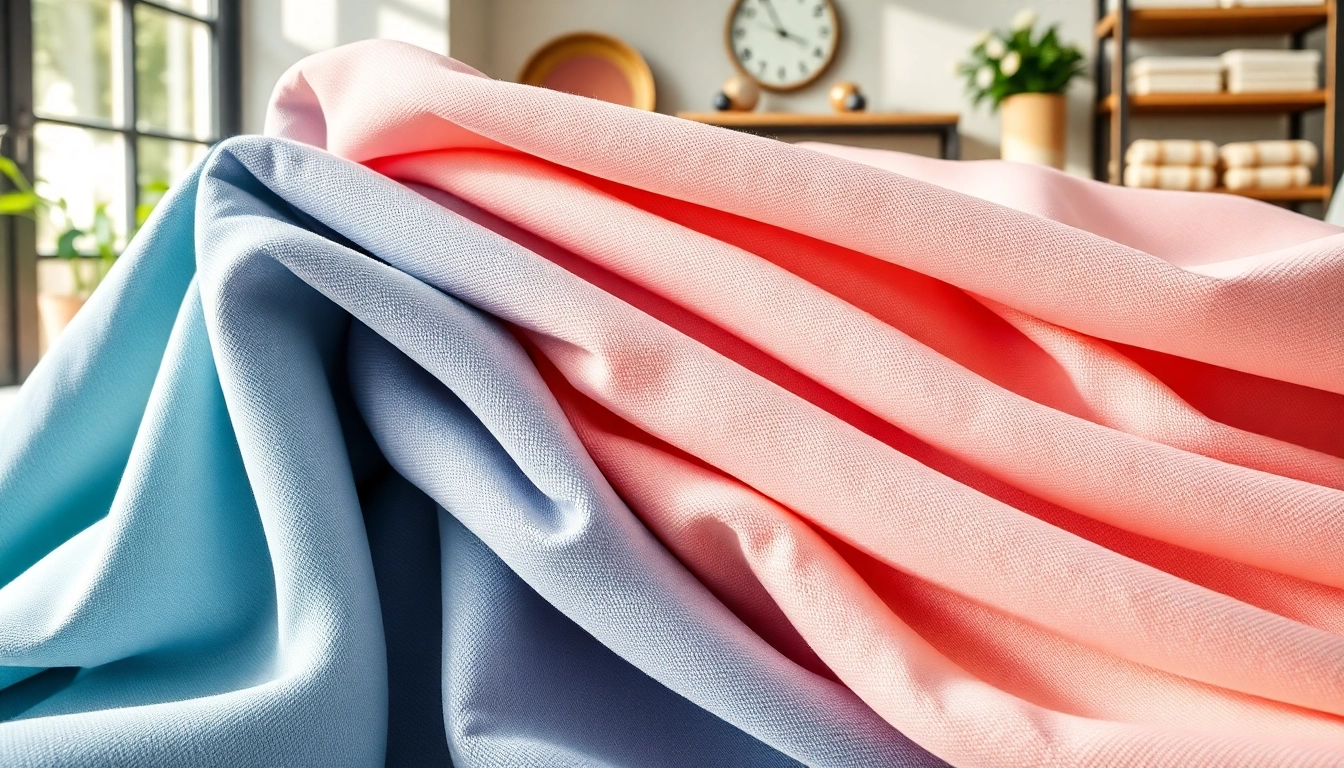 Katoen stof met zachte textuur en pastelkleuren in een stijlvolle setting.