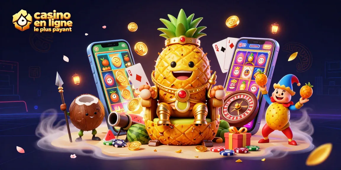Jouer sur le casino en ligne le plus payant avec un roi ananas et des gardes de noix de coco.