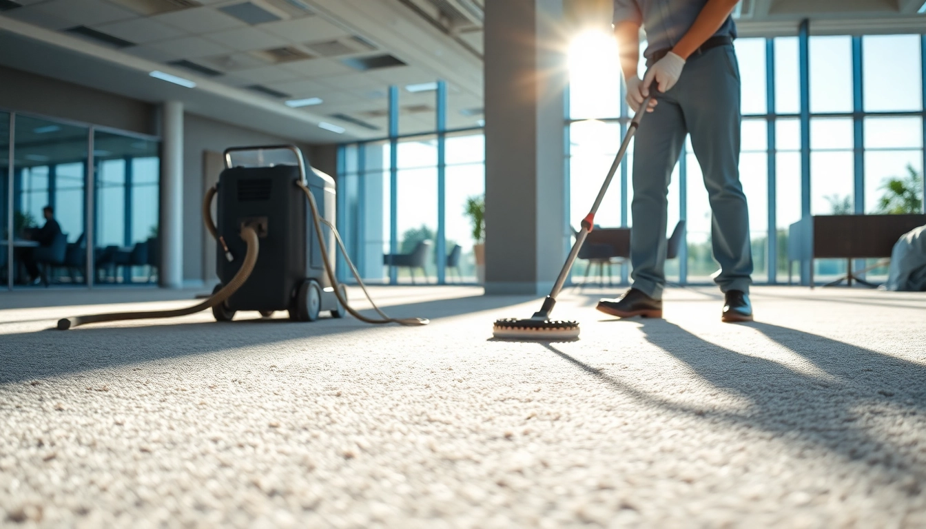 Enhance your space with commercial carpet cleaning showcasing professional service in an office setting.