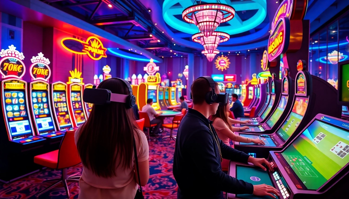 Engaging scene showcasing Non Uk Casino 2025 with vibrant online gaming atmosphere, players enjoying varied games.