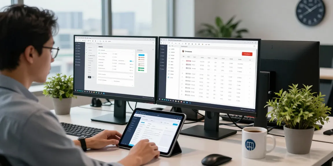 Detect fake receipt analysis in a professional office environment with advanced tech tools.