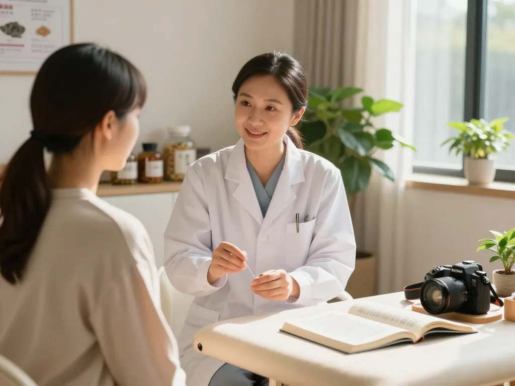 Consultation at 수원한의원 showcasing holistic health practices in a tranquil setting.