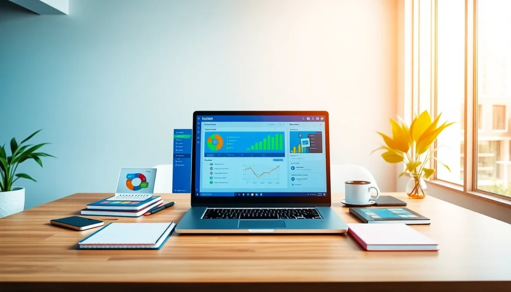 Engage with a vibrant smm reseller panel setup in a modern workspace focused on digital marketing.