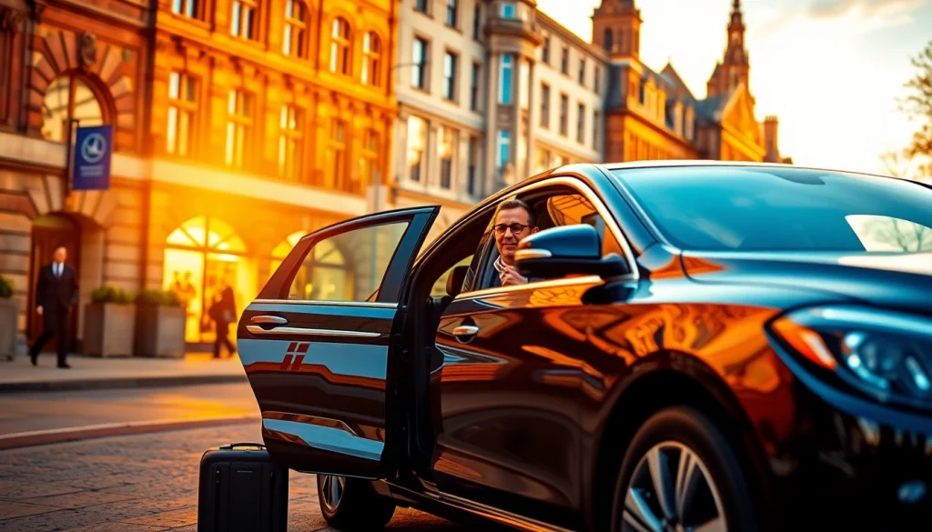 Experience Chauffeur Services Nottingham with a luxurious chauffeur opening the car door for a traveler.
