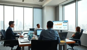 Improve your seo ranking in Malaysia with adept teams analyzing data in a modern office.