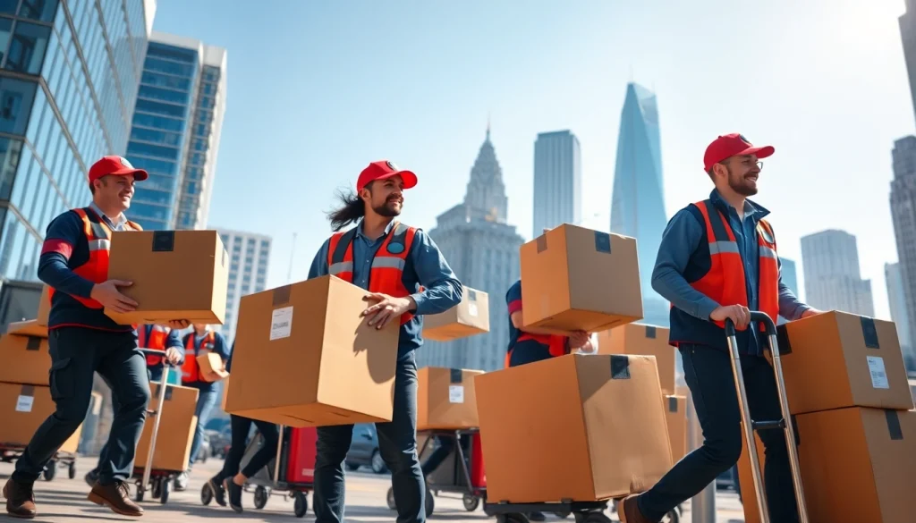 Best Toronto Movers efficiently transporting boxes in downtown Toronto.