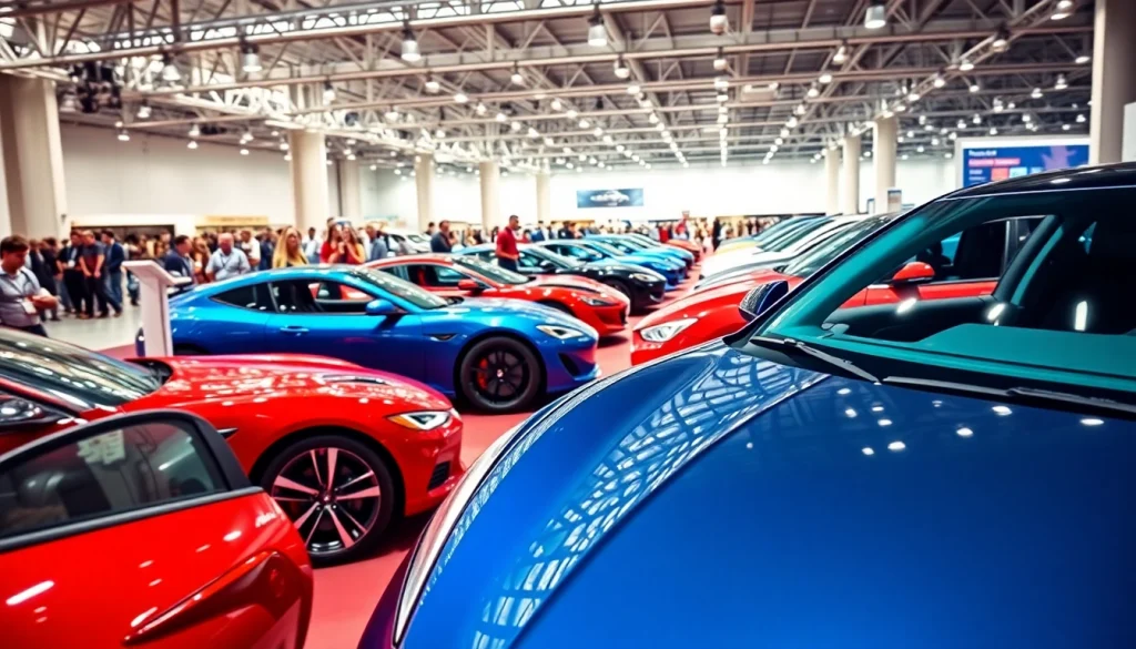 Visitors admiring cutting-edge vehicles at the Auto Cars Show event.