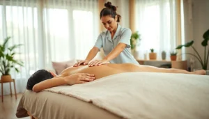 홈타이 마사지를 받으며 편안한 시간을 즐기는 모습입니다.