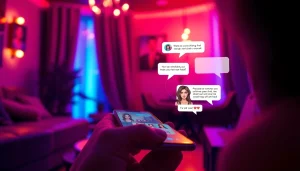 Engaging sex chat ai scene featuring intimate AI character interactions and vibrant chat windows.