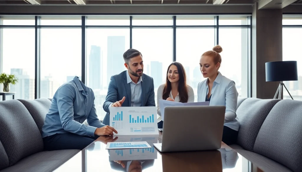 Team analyzing competitor pricing strategies in a modern office environment.