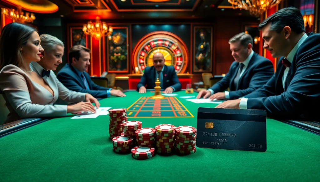 Players enjoying a poker game while integrating 상품권신용카드 for seamless betting.