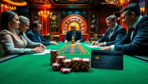 Players enjoying a poker game while integrating 상품권신용카드 for seamless betting.