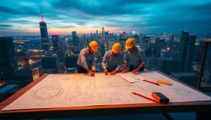 Manhattan Commercial General Contractor collaborating with a team on a building project.