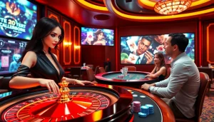 Engage in thrilling gameplay as you discover a hentai game amidst the excitement of a luxurious casino scene.