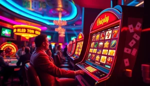 Experience high-stakes thrills at Onicplay with exciting slot machine wins and festive atmosphere.