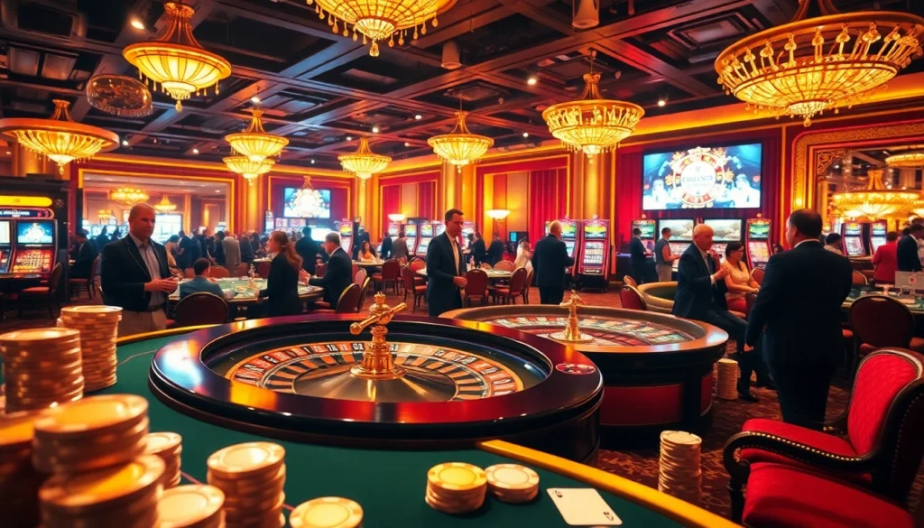 Players enjoying casino games at a luxurious setting featuring hidden wiki official themed elements.