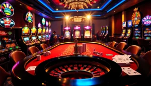 Excited gamblers engage at a luxurious casino table, embodying the thrill of nk88 gaming.