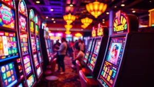 Menangkan slot deposit 1k dengan beragam mesin slot berwarna cerah dan pemain yang bersuka cita.