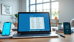 Youdao interface on a modern laptop in a bright digital workspace showcasing advanced translation capabilities.