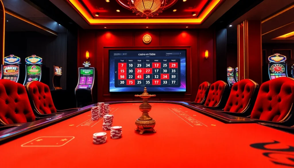 Découvrez l'excitation des casinos en ligne fiables avec des machines à sous vibrantes et des jetons de poker dans un cadre luxueux.