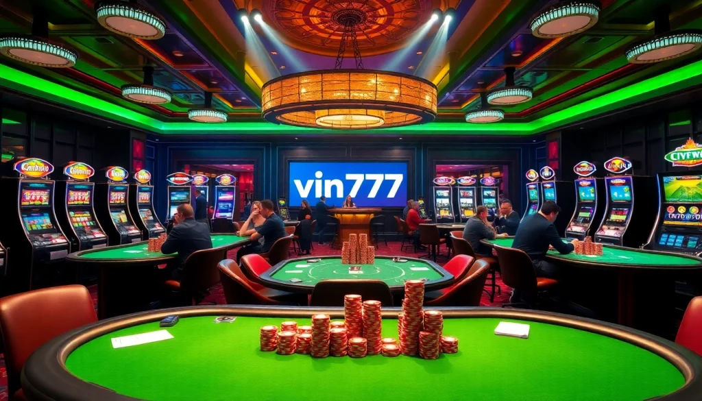 Experience thrilling casino action at vin777 with players engaging at vibrant tables.